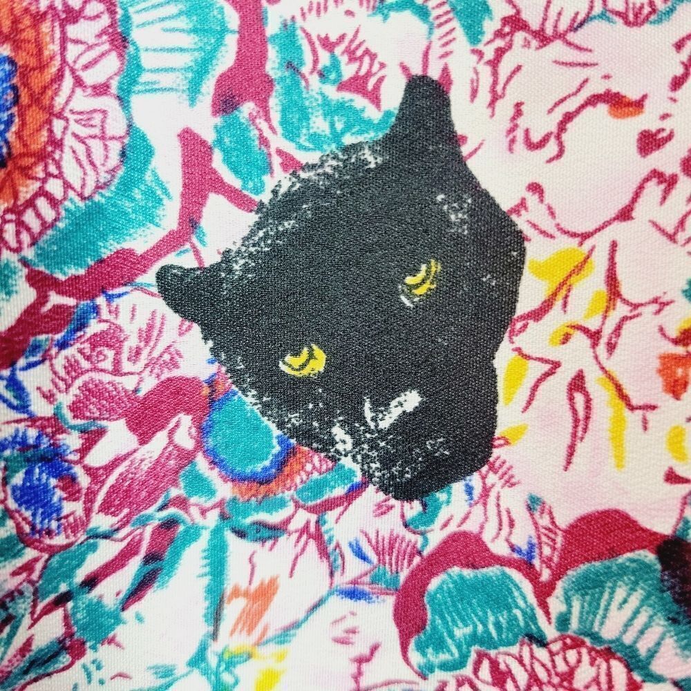 Black Panthers Multicolor Open Front Cover-Up - Picture 2 of 10